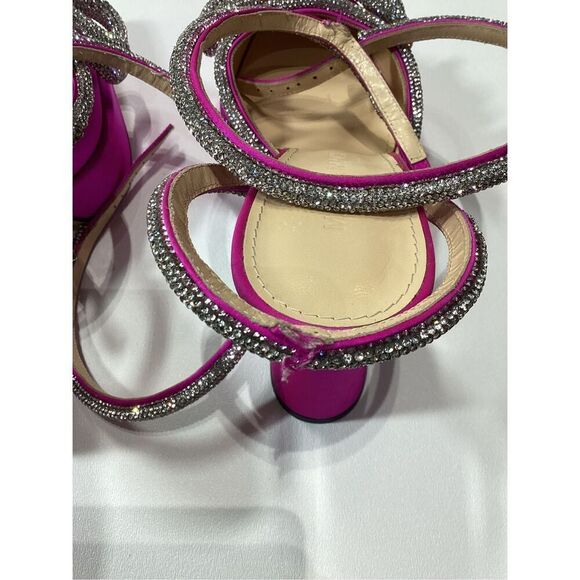 Mach & Mach 140 Double Bow Crystal Embellished Silk Satin Platform Pumps - Picture 14 of 16
